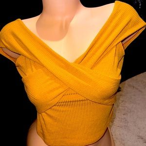 Mustard yellow crop top
